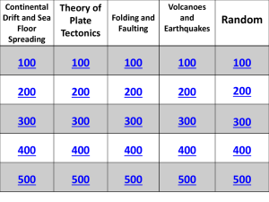 Plate Tectonics Jeopardy