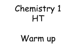 Chemistry 1 HT Warm up - Thomas Tallis Science