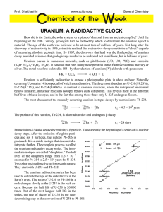 URANIUM: A RADIOACTIVE CLOCK