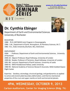 Dr. Cynthia Ebinger Department of Earth and Environmental Sciences University of Rochester