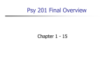 Psy 201 Final Overview