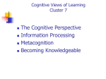 Cognitive Views of Learning Chapter 7