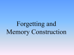 Cognition forgetting and memory