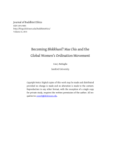 Becoming Bhikkhunī Global Women’s Ordination Movement Journal of Buddhist Ethics