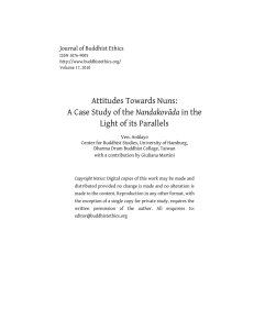 Attitudes Towards Nuns: Nandakovāda Light of its Parallels Journal of Buddhist Ethics