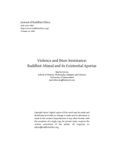 Violence and (Non-)resistance: Ahiṃsā Journal of Buddhist Ethics
