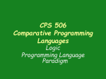 CSP 506 Comparative Programming Languages
