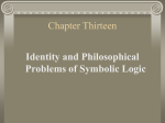 Identity and Philosophical Problems of Symbolic Logic