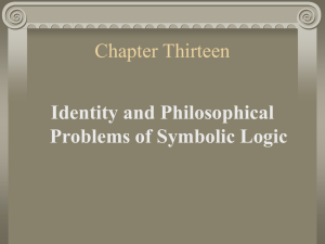 Identity and Philosophical Problems of Symbolic Logic