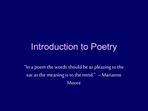 PowerPoint Presentation - Introduction to Poetry