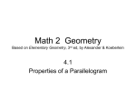 Math 2 Geometry Based on Elementary Geometry, 3rd ed, by