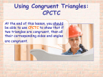 Using Congruent Triangles: CPCTC