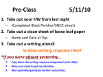 Pre-Class 5/11/10