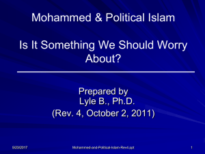 -- Political Islam -- Is it something we should worry about?