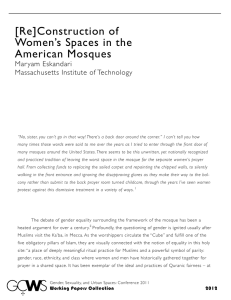 [Re]Construction of Women’s Spaces in the American Mosques Mar yam Eskandari