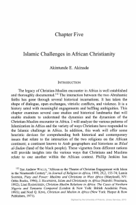 Chapter Five Islamic Challenges in African Christianity Akintunde E.  Akinade