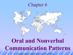 Chapter 4: Oral and Nonverbal Communication Patterns