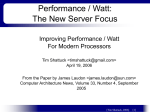 Performance / Watt: The New Server Focus