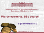 Department of Electron Devices Microelectronics, BSc course