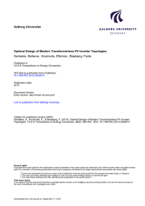 Aalborg Universitet Optimal Design of Modern Transformerless PV Inverter Topologies