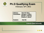 Ph.D Qualifying Exam February 16 , 2012