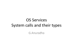 OS Services System calls and their types