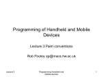 Programming of Handheld and Mobile Devices