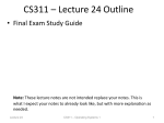 CS311 Introduction to Operating Systems I - Summer 2009