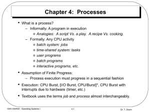 Operating Systems I: Chapter 4