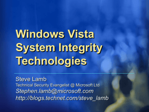 Windows Vista system integrity technologies