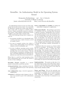 KernelSec: An Authorization Model in the Operating System Kernel
