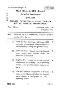 MCS 022 Term-End Examination June, 2014