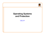 Operating Systems and Protection CS 217 1
