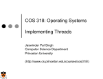 COS 318: Operating Systems  Implementing Threads