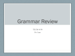 Introduction to grammar - Dr. Lam`s Current Courses