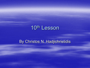 5th Lesson - Christos N. Hadjichristidis