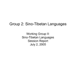 Group 2: Sino-Tibetian Languages - E-MELD