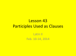 Lesson 43 Participles Used as Clauses