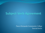 Subject-Verb Agreement - Pasco
