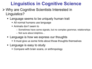 Linguistics in Cognitive Science - Homepages | The University of