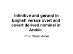 Infinitive and gerund in English versus overt and covert derived