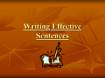 Writing Effective Sentences