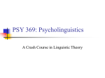 PSY 369: Psycholinguistics - the Department of Psychology at