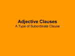 Subordinate Clauses