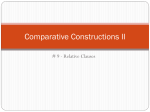 Comparative Constructions II