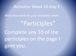 Activator Week 9 Day 1