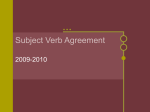 Subject Verb Agreement