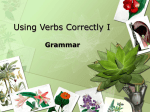 Using Verbs Correctly I