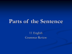 Parts of the Sentence