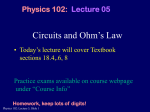 Circuits and Ohm`s Law